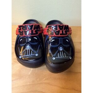 CROCS Star Wars Darth Vader Toddler / Kids Size 6 Black Red Slip on